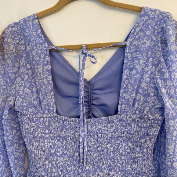 Sincerely Jules - Light Blue Maxi Floral Dress in Medium 3/4 sleeve - Picture 3 of 8